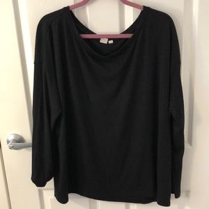 Black Cotten Gap Long-sleeve Shirt